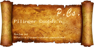 Pilinger Csobán névjegykártya